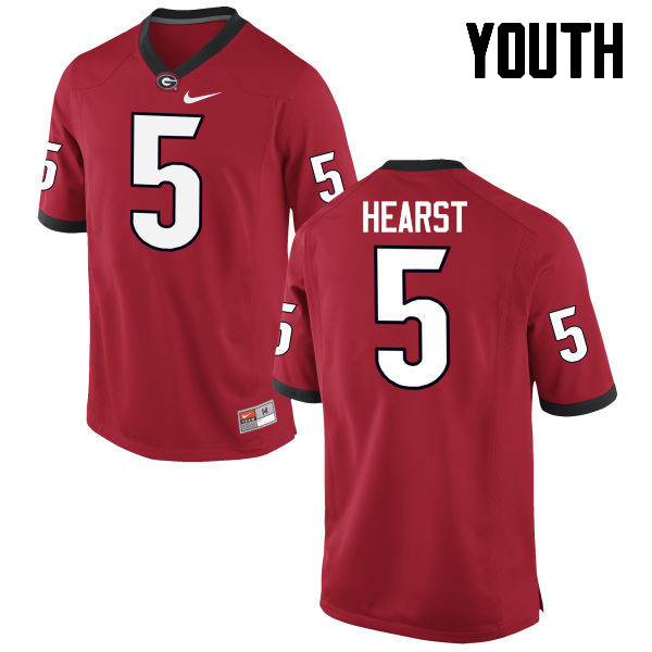 Youth Georgia Bulldogs #5 Garrison Hearst College Football Jerseys-Red - Click Image to Close